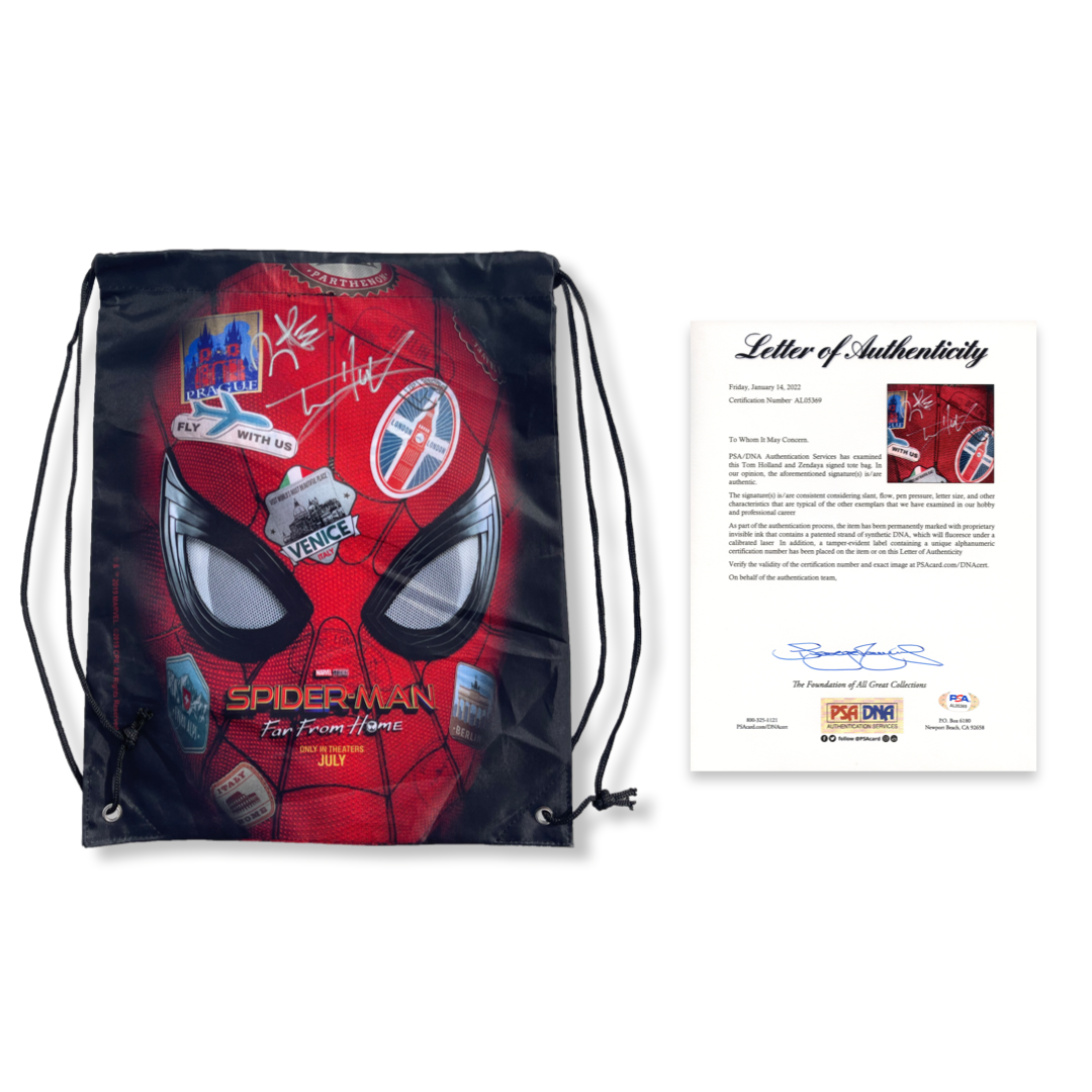 Zendaya & Tom Holland Signed Autographed Backpack Spider