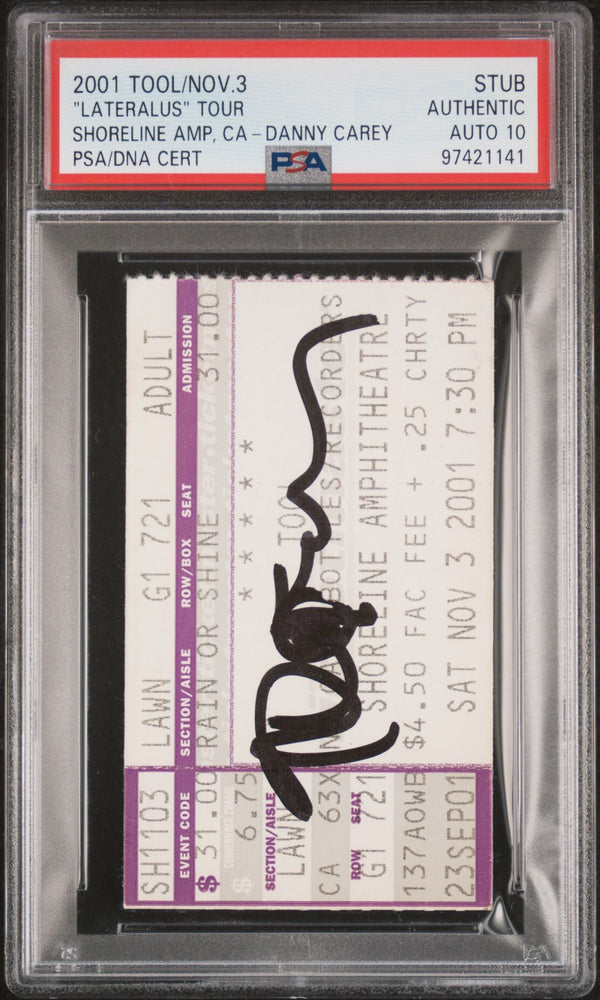 Danny Carey Signed Autographed Ticket Stub “Lateralus” Tour 11/3/01 PSA/DNA 10 Gem Mint