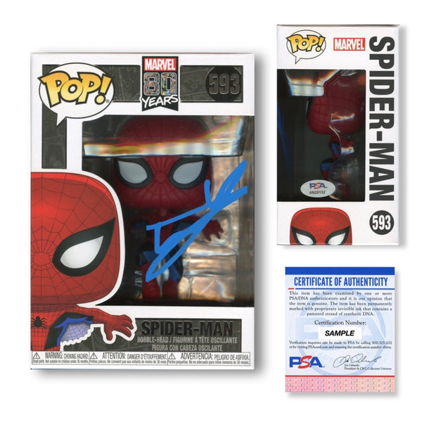 Tom Holland Signed Autographed Funko Pop #593 Spider-Man PSA/DNA Authenticated