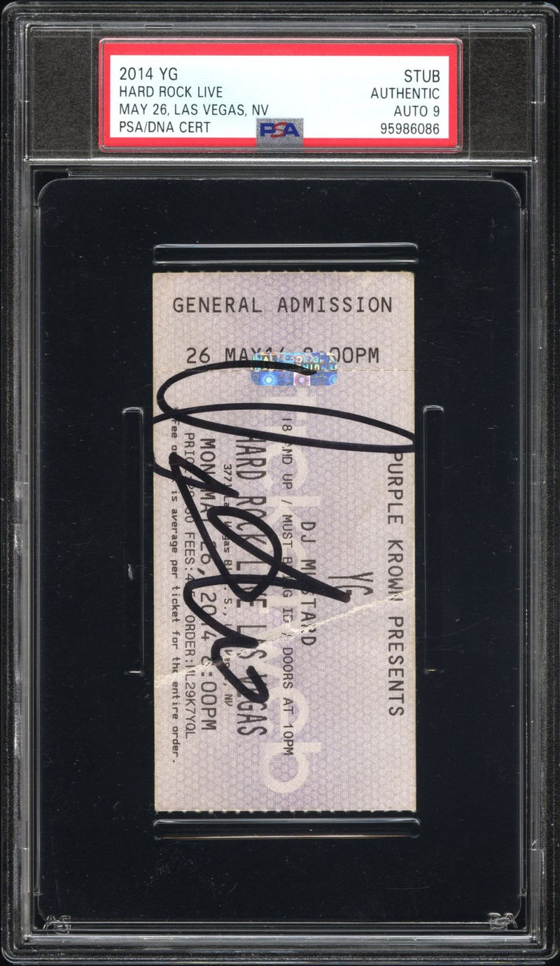 YG Signed Autographed Ticket Stub 5/26/14 PSA/DNA 9 Mint