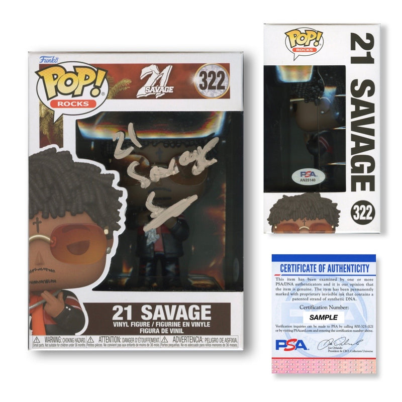21 Savage Signed Autographed Funko Pop #322 PSA/DNA Authenticated