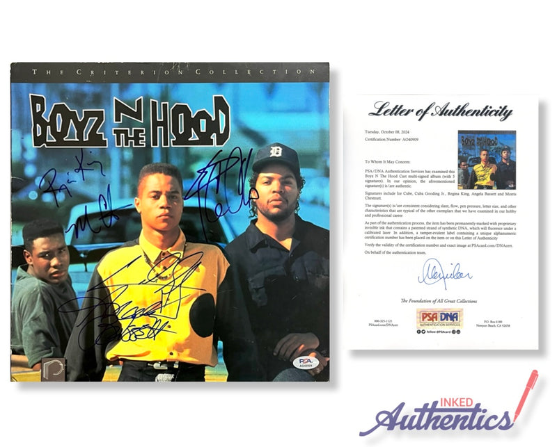 Boyz N The Hood Cast Signed Autographed Vinyl Jacket PSA/DNA Authenticated