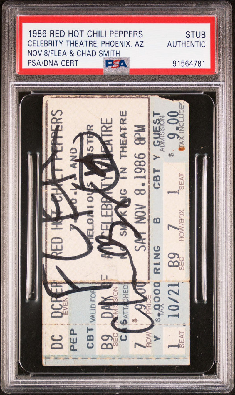 Red Hot Chili Peppers Signed Autographed Ticket Stub Phoenix AZ 11/8/86 PSA/DNA Authenticated