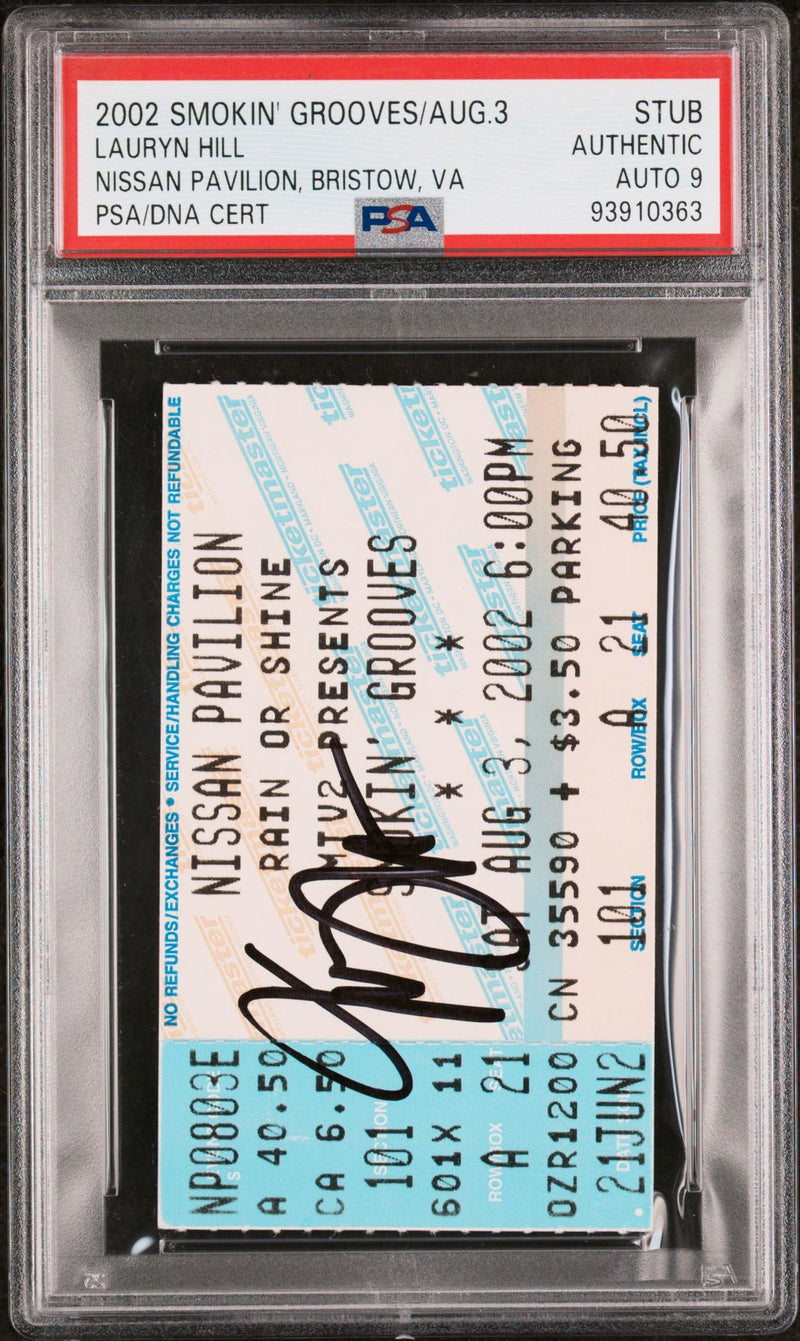 Lauryn Hill Signed Autographed Ticket Stub "Smokin' Grooves" 8/3/02 PSA/DNA 9 Mint