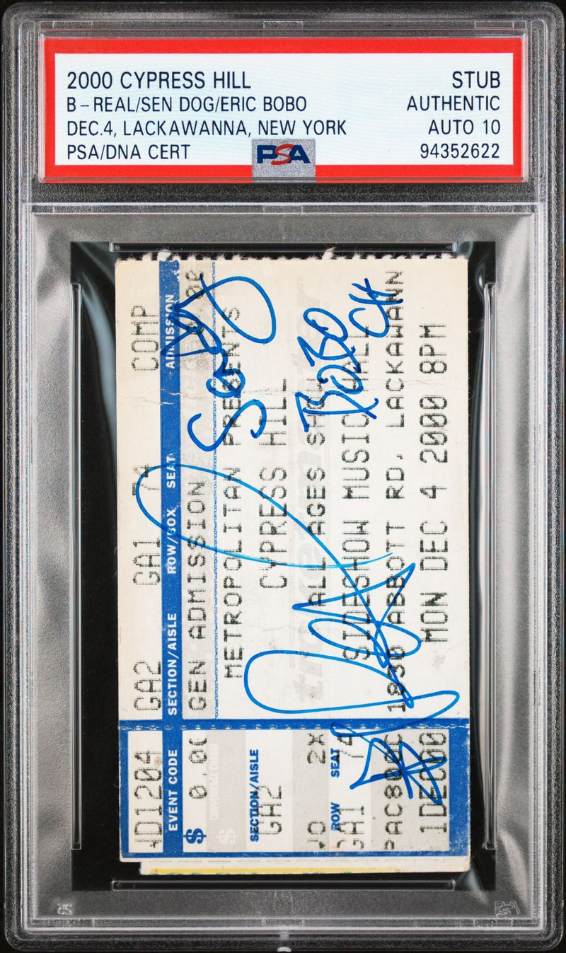 Cypress Hill Signed Autographed Ticket Stub 12/4/2000 PSA/DNA 10 Gem Mint