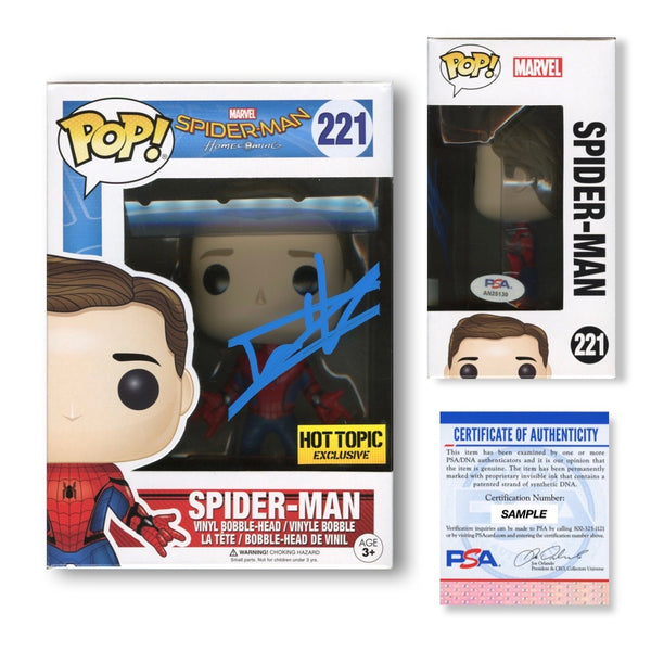 Tom Holland Signed Autographed Funko Pop #221 Spider-Man PSA/DNA Authenticated