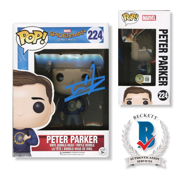 Tom Holland Signed Autographed Funko Pop #224 Peter Parker Beckett Authenticated