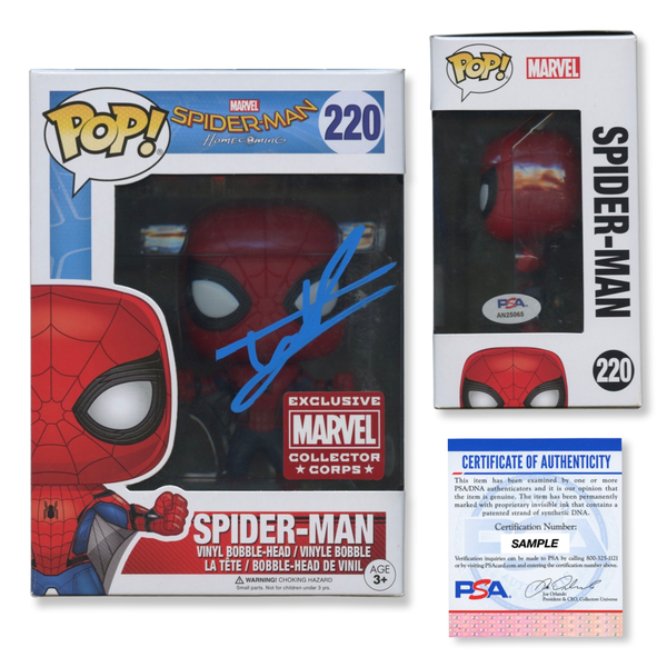 Tom Holland Signed Autographed Funko Pop #220 Spider-Man PSA/DNA Authenticated