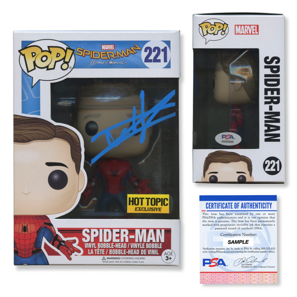 Tom Holland Signed Autographed Funko Pop #221 Spider-Man PSA/DNA Authenticated