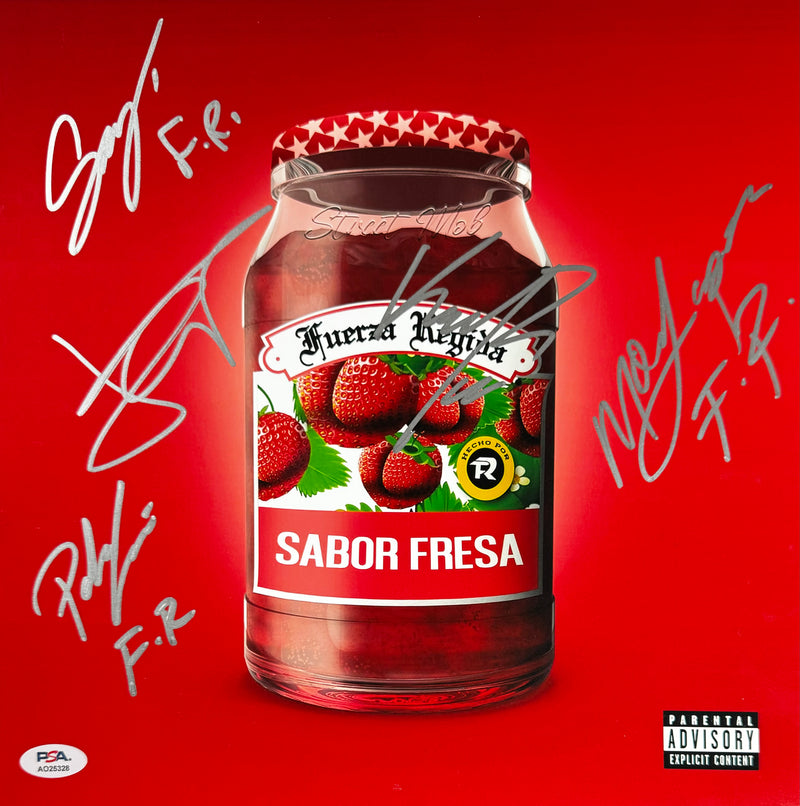 Fuerza Regida Signed Autographed 12x12 Photo "Sabor Fresa" PSA/DNA Authenticated