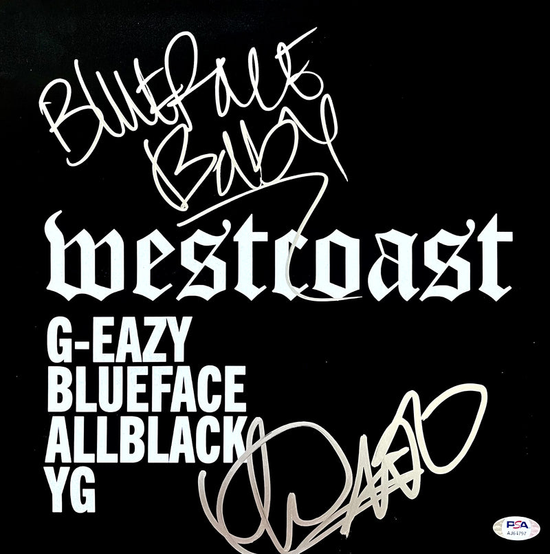 Blueface & YG Signed Autographed 12x12 Photo “West Coast” PSA/DNA Authenticated