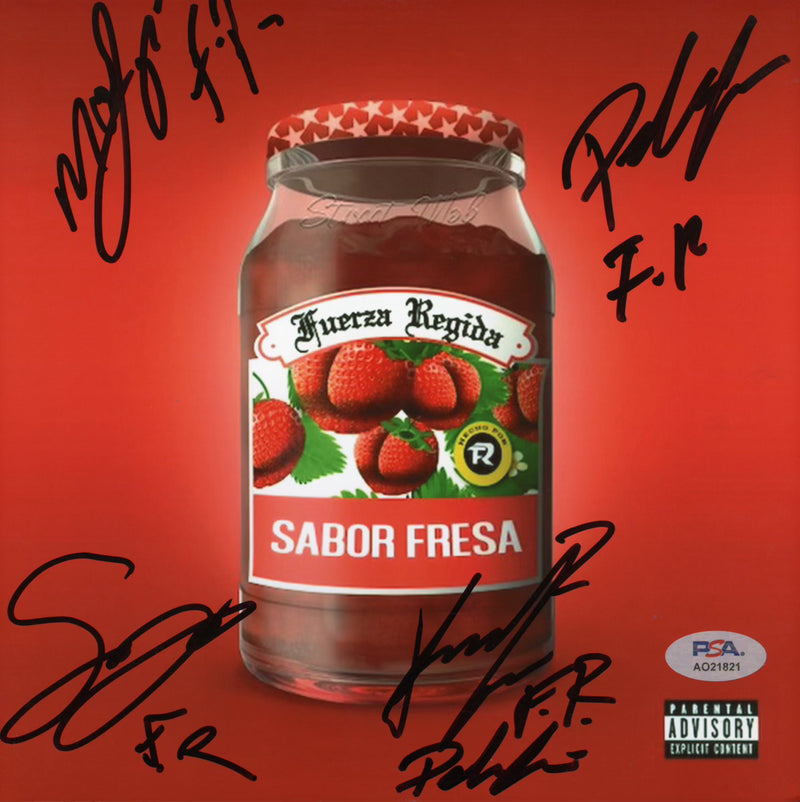 Fuerza Regida Signed Autographed 8x8 Photo "Sabor Fresa" PSA/DNA Authenticated