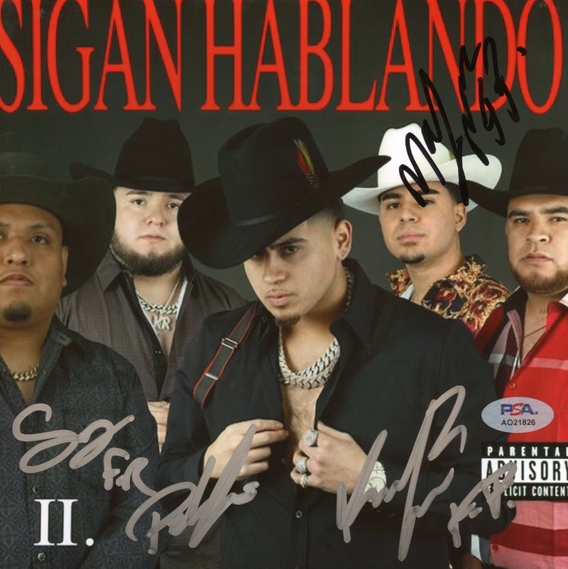 Fuerza Regida Signed Autographed 8x8 Photo "Sigan Hablando" PSA/DNA Authenticated