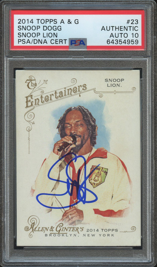 2014 Topps Allen & Ginter #23 Snoop Dogg Auto PSA/DNA 10 Gem Mint