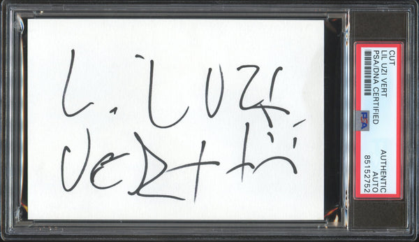 Lil Uzi Vert Signed Autographed 3x5 Cut PSA/DNA Authenticated