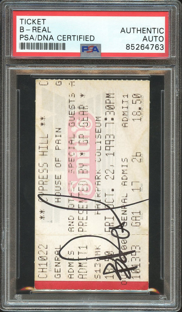 B-Real Signed Autographed Ticket Stub "Soul Assassins" Tour 10/22/93 PSA/DNA Authenticated