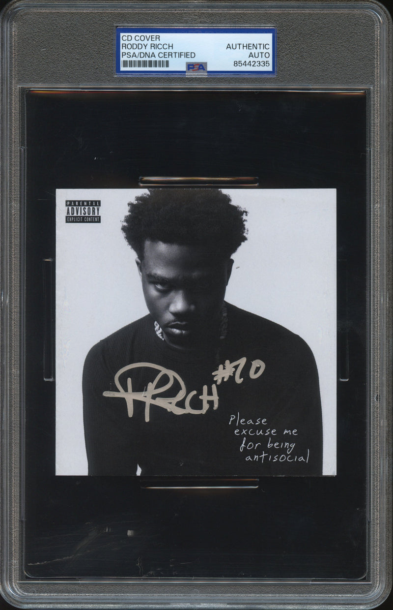 Roddy Ricch Signed Autographed CD Cover "Please Excuse Me For Being Antisocial" PSA/DNA Authenticated