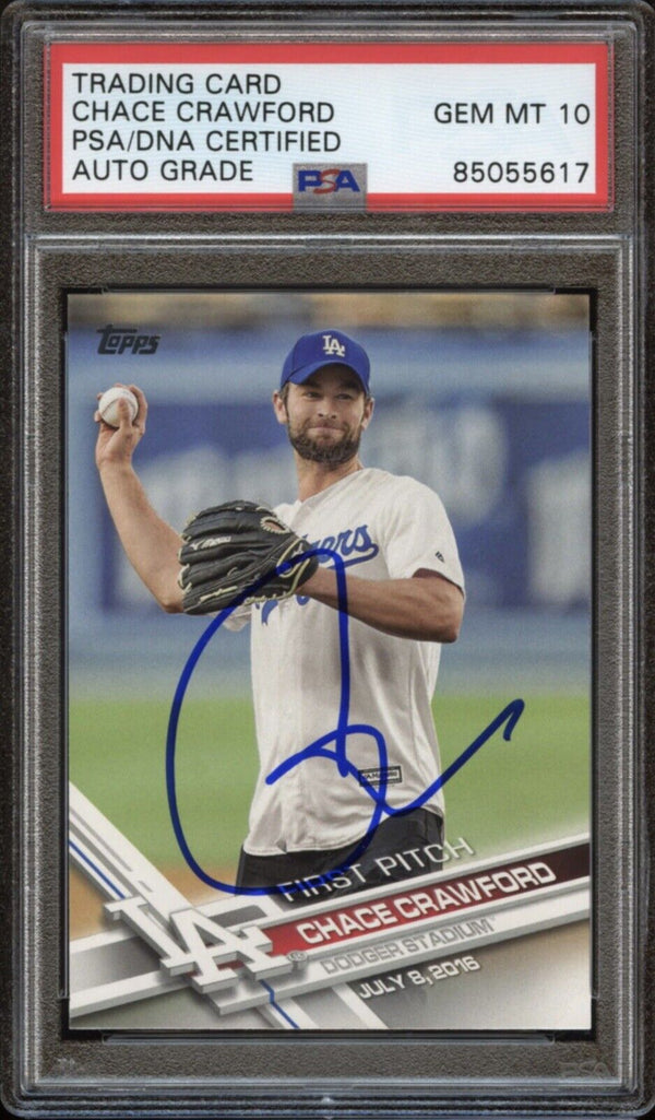 2017 Topps First Pitch #FP27 Chace Crawford Auto PSA/DNA 10 Gem Mint