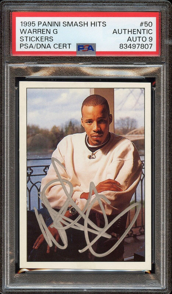 1995 Panini Smash Hits #50 Warren G Auto PSA/DNA 9 Mint