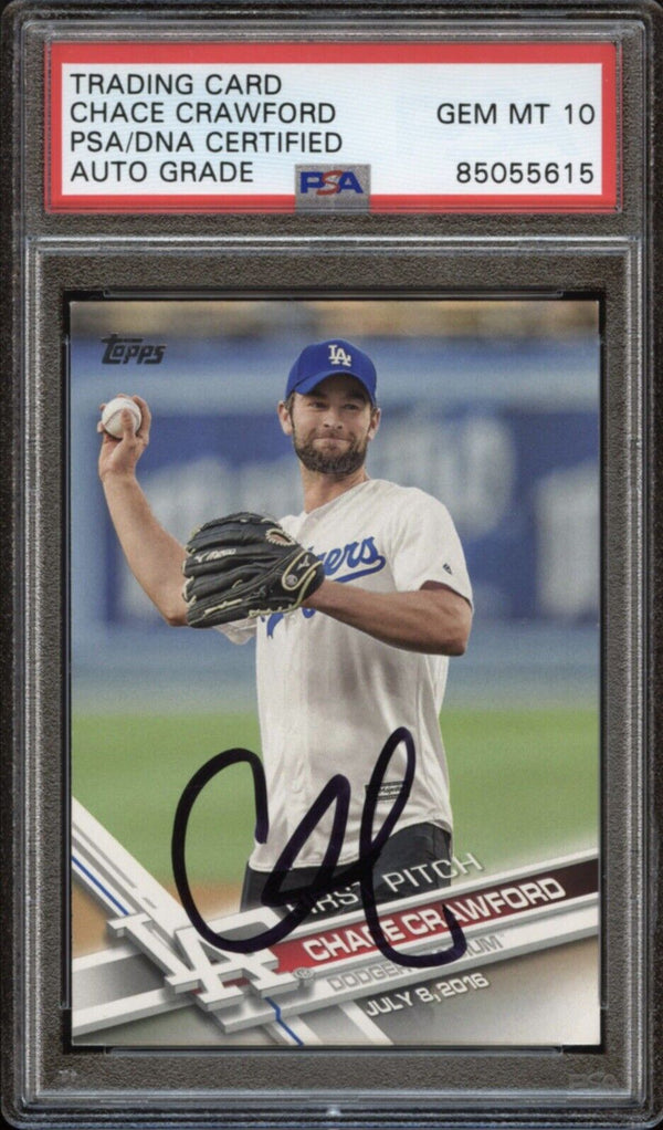 2017 Topps First Pitch #FP27 Chace Crawford Auto PSA/DNA 10 Gem Mint