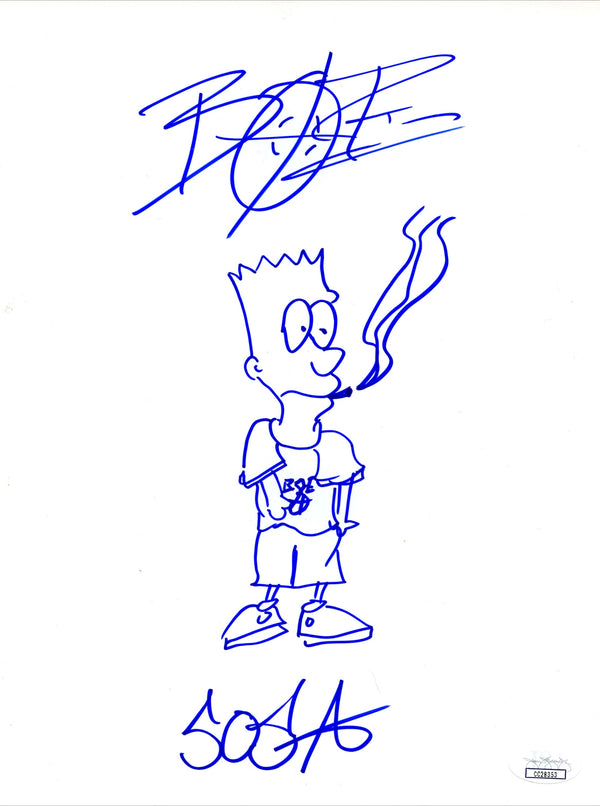 BOE Sosa Signed Autographed 8x10 Sketch JSA Authenticated