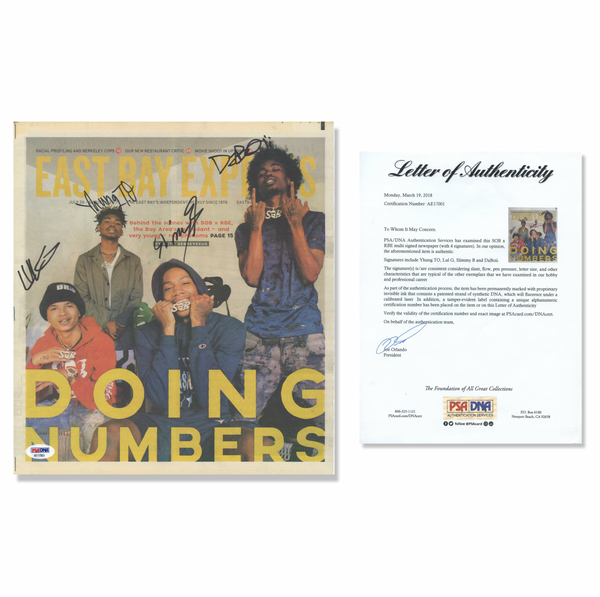 SOB x RBE Signed Autographed Newspaper PSA/DNA Authenticated