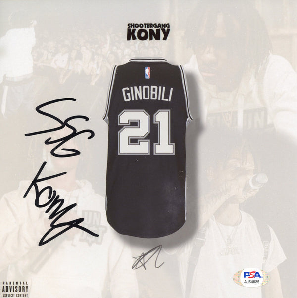 ShooterGang Kony Signed Autographed 8x8 Photo "Ginobili" PSA/DNA Authenticated