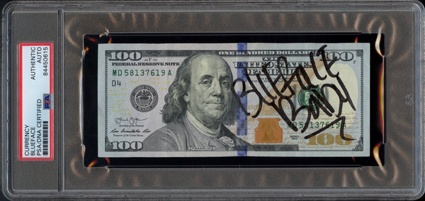 Blueface Signed Autographed One Hundred Dollar Bill PSA/DNA Authenticated