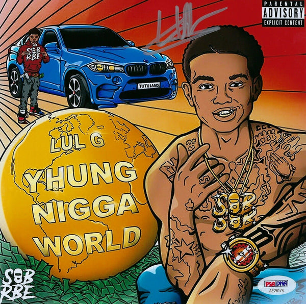 Lul G Signed Autographed 8x8 Photo “Yhung Nigga World” PSA/DNA Authenticated